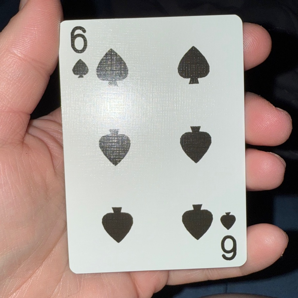 Coach Gold Trim Six of Spades Playing Card